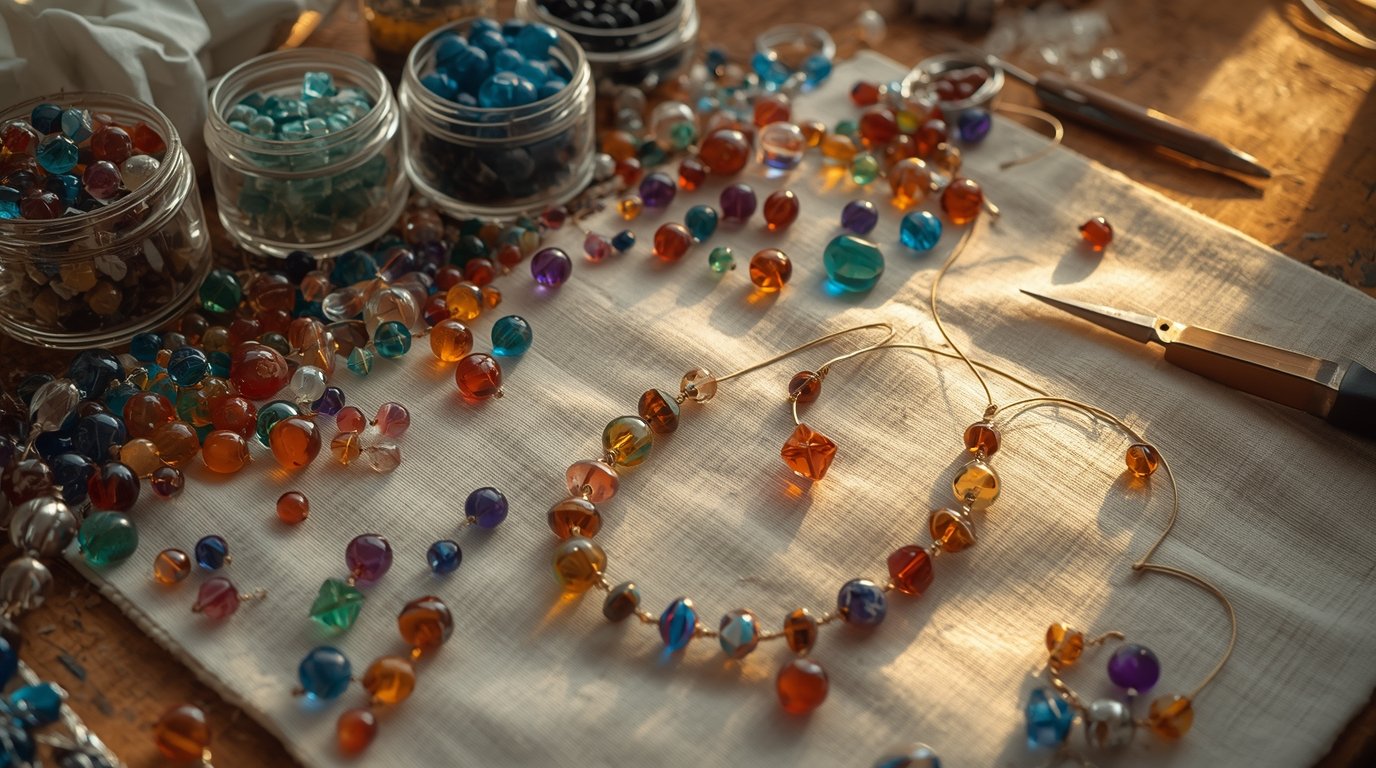 Lasihelmet korujen tekemiseen